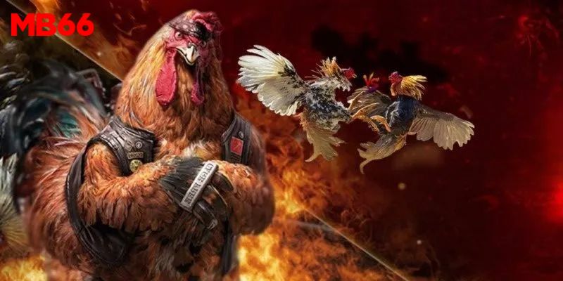 Khung cảnh một trận đá gà cựa dao được phát trực tiếp tại MB66
